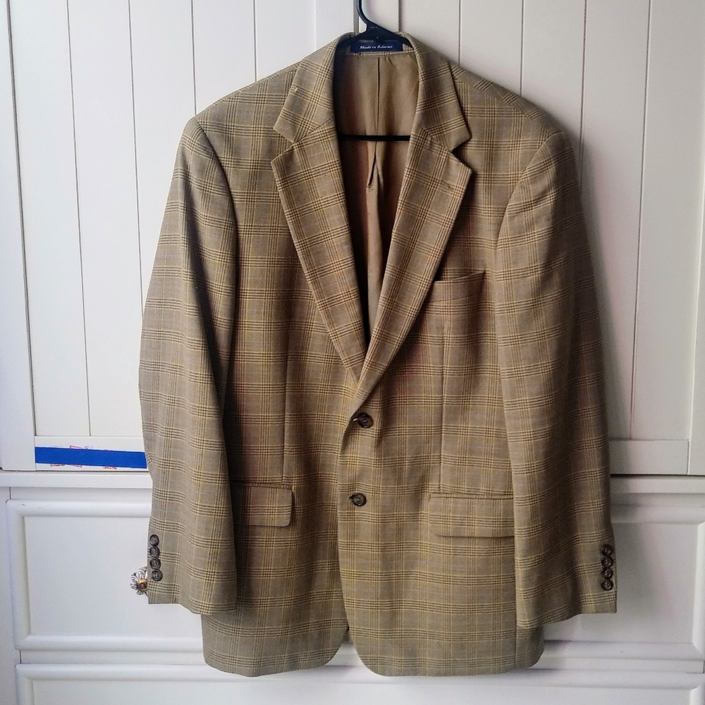 Alan Flusser Plaid Wool Sport Jacket 40R